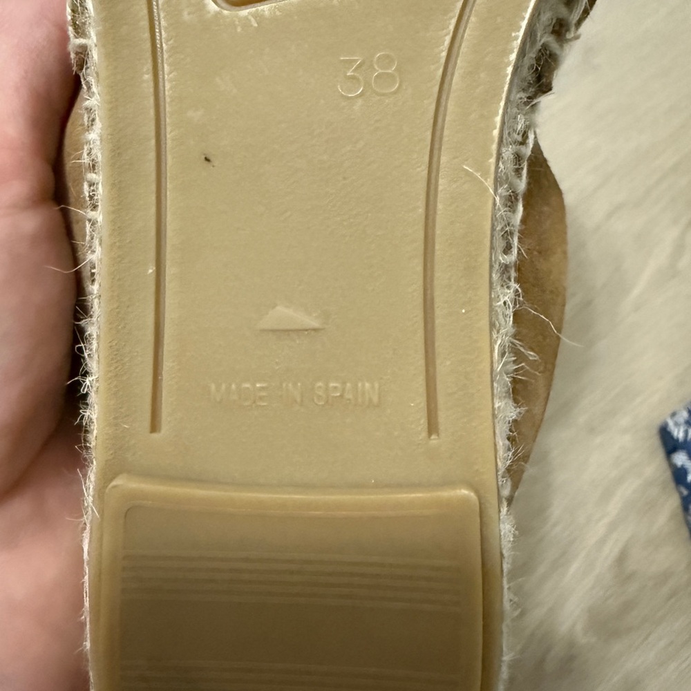 Maypol Tan Suede Gold Chain Espadrille Loafers EU 38 Made in Spain - Picture 12 of 15